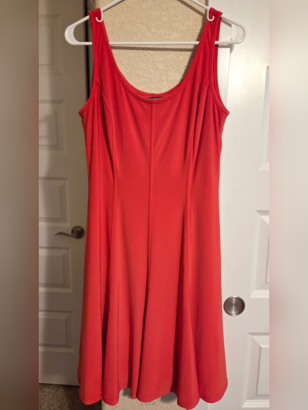 Ralph Lauren Sleeveless Red Midi Scoop-Neck Dress